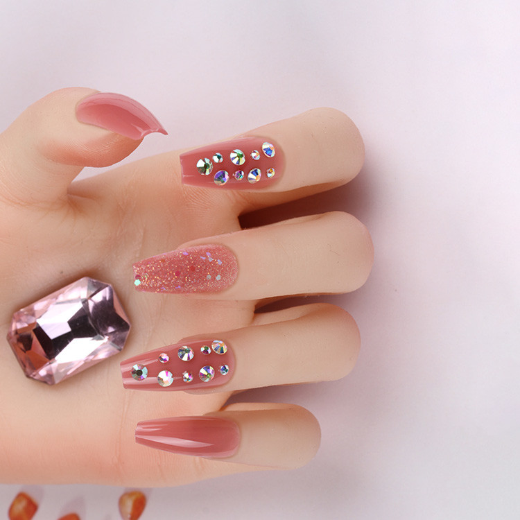 FANCY BALLERINA MEDIUM LONG COFFIN NAIL
