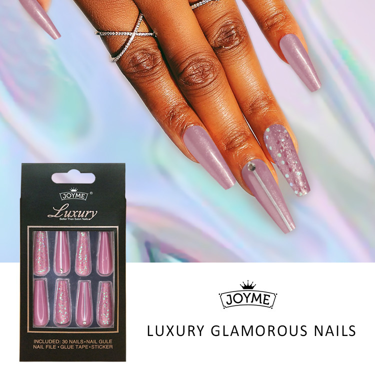 Fashionable Print Ballerina Long Coffinal Nail Tips