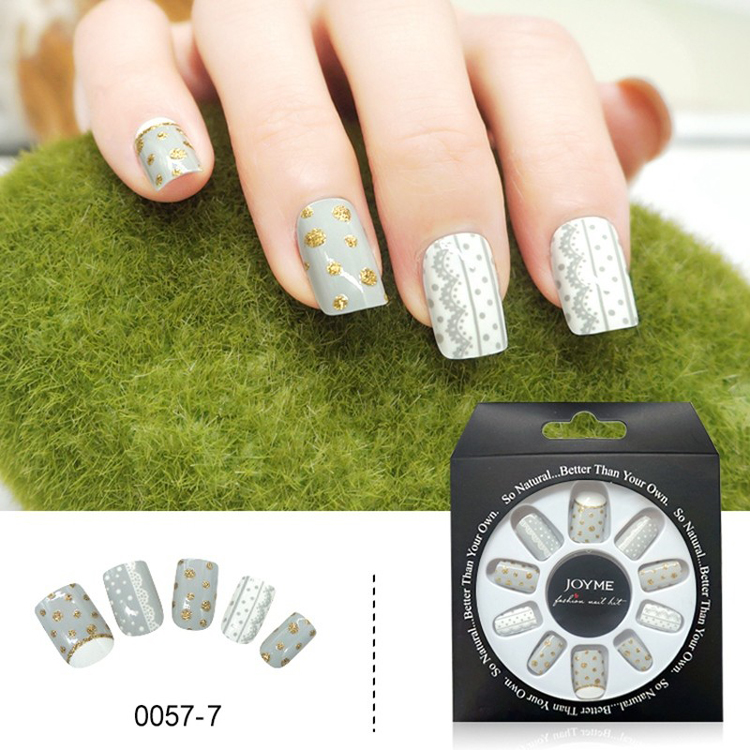 Lace Design Wholesale False Nail Press On Nail Tips Fake Nails 24pcs