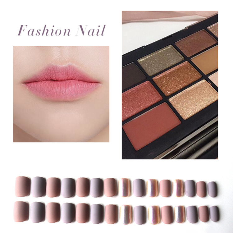 Violet Color Brown Powder Velvet Nail