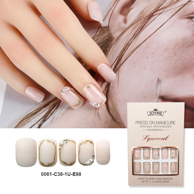 Fashion Square Nails In The Exquisite Packing Box With Ribbon Hanger And Silky Touch