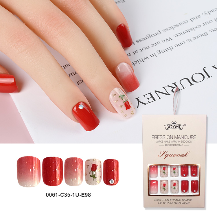 Fashion Square Nails In The Exquisite Packing Box With Ribbon Hanger And Silky Touch