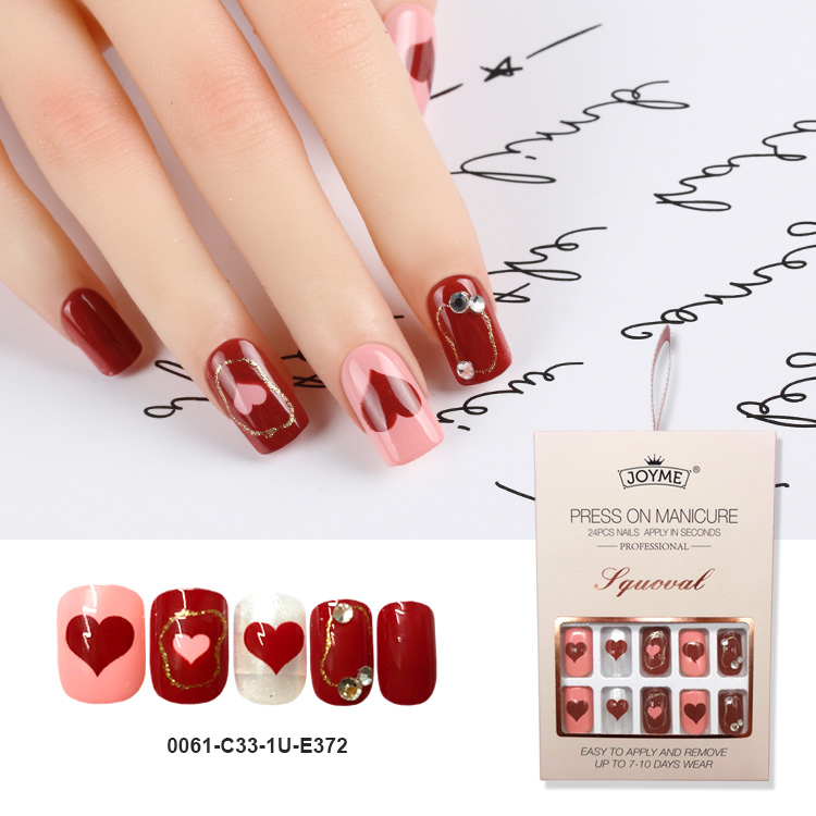 Fashion Square Nails In The Exquisite Packing Box With Ribbon Hanger And Silky Touch