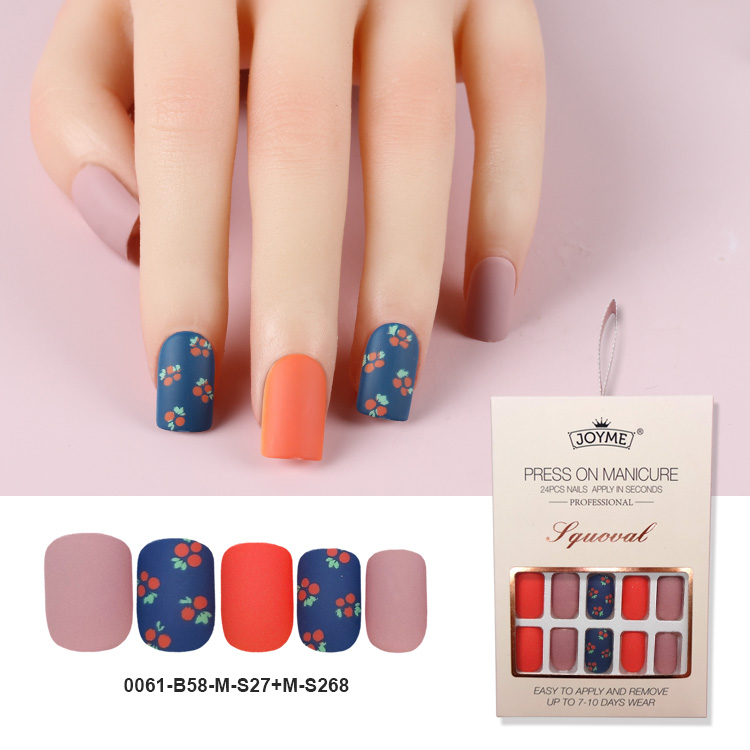 Fashion Square Nails In The Exquisite Packing Box With Ribbon Hanger And Silky Touch
