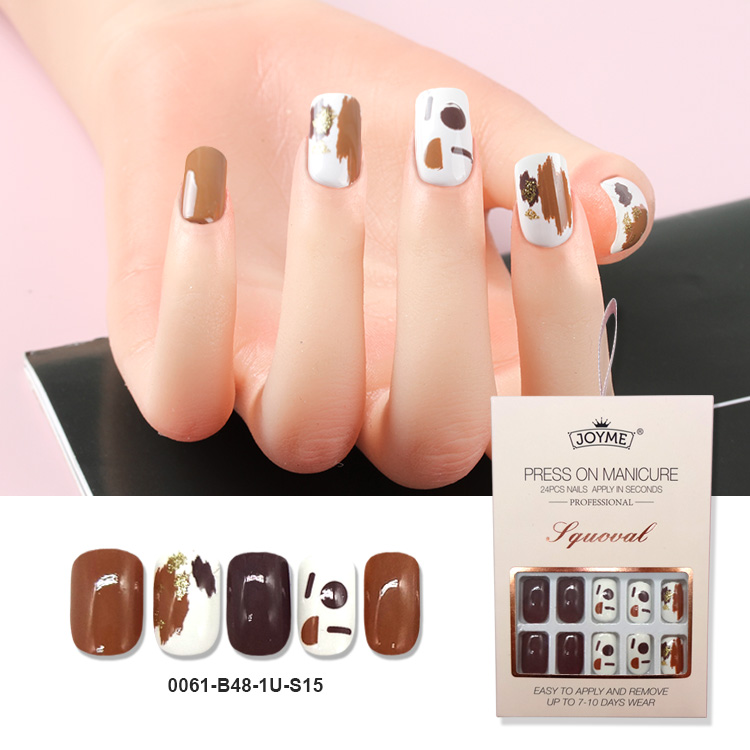 Fashion Square Nails In The Exquisite Packing Box With Ribbon Hanger And Silky Touch