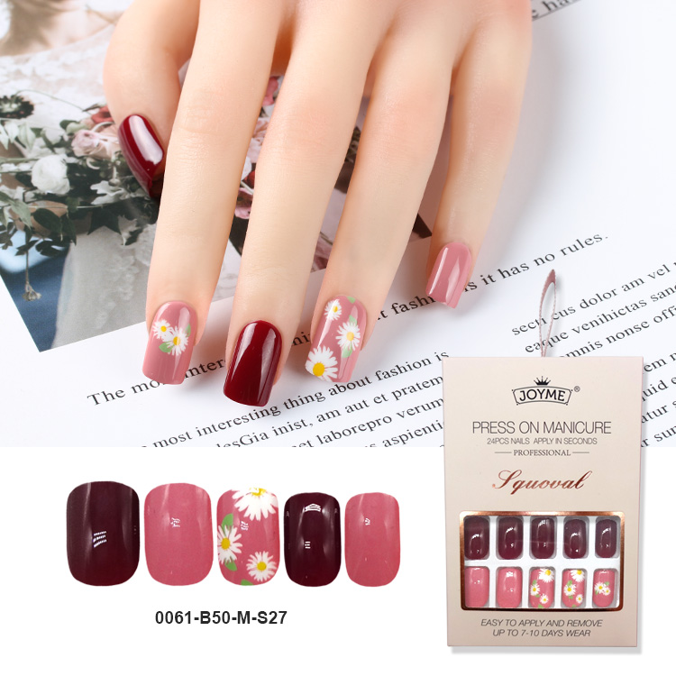 Fashion Square Nails In The Exquisite Packing Box With Ribbon Hanger And Silky Touch