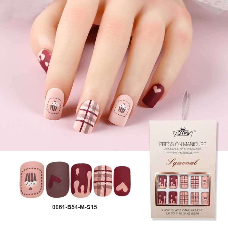 Fashion Square Nails In The Exquisite Packing Box With Ribbon Hanger And Silky Touch