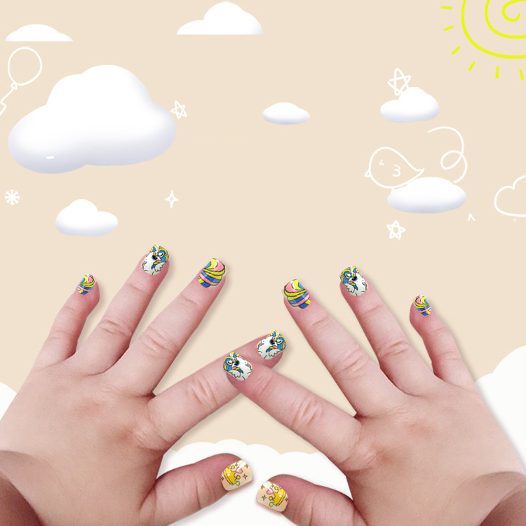Newair Printing Colorful Nail Tip Of Children- Rainbow Bird