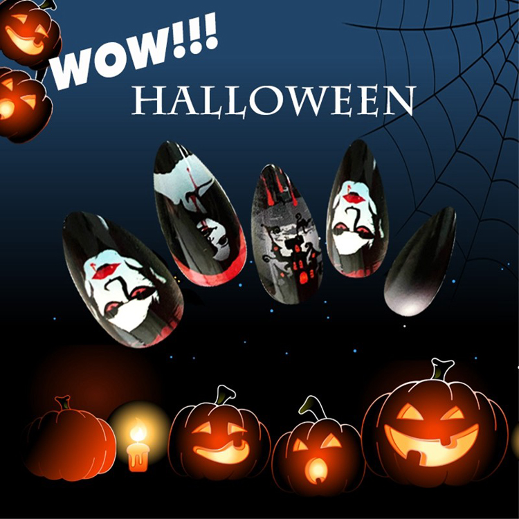 Newair Quality Halloween Nail Stiletto False 24PCS Nail Tips