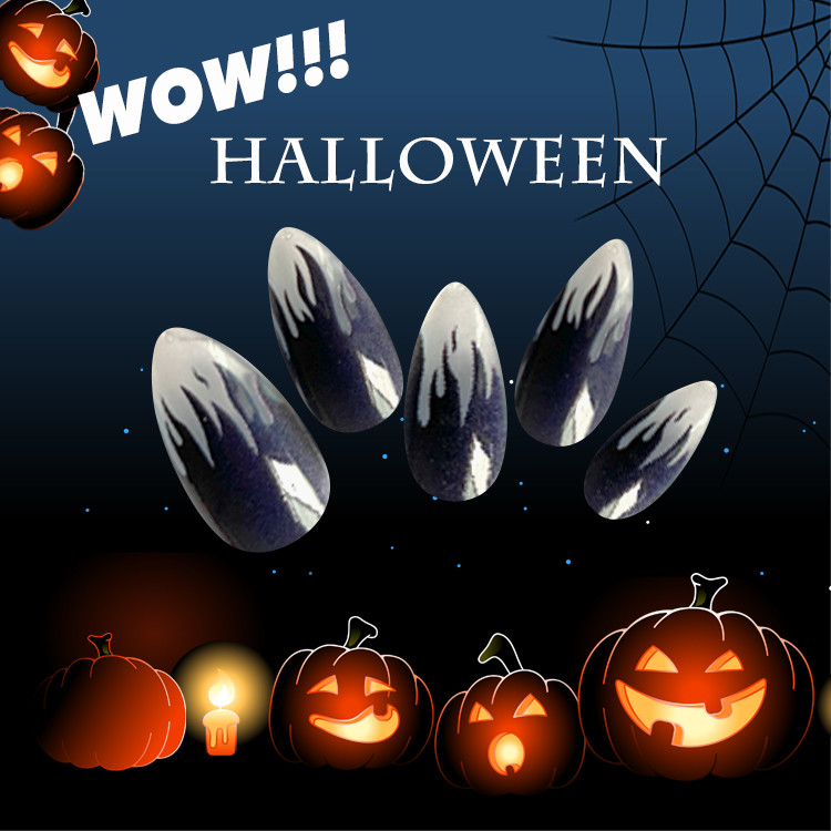 Newair Hot Selling Halloween Nail Stiletto Print Nail 24PCS