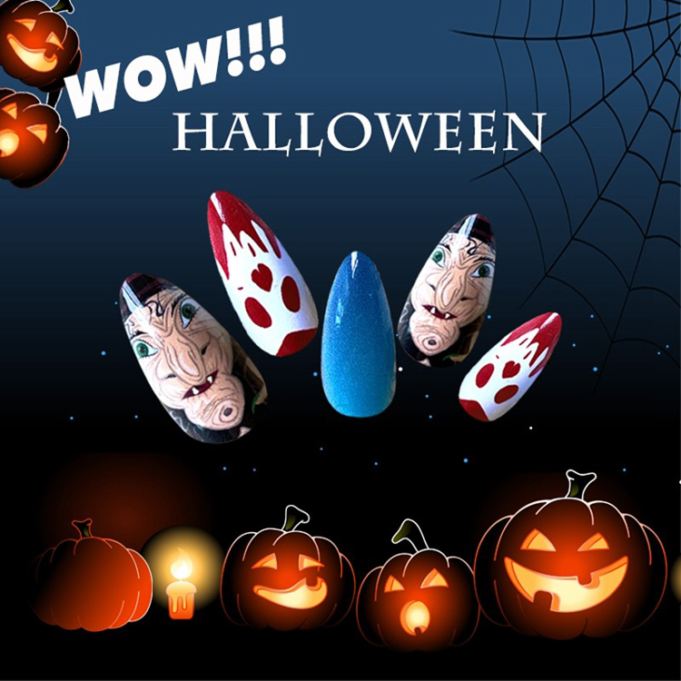 Newair Halloween Nail Stiletto False 24PCS Nail
