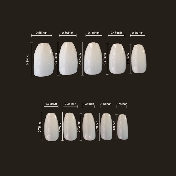 Newair Professional Coffin Nail Tips Clear &Natural