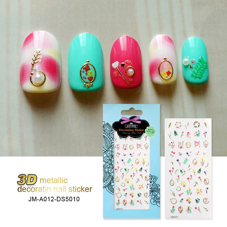 Gold Silver Colors Adhesive Metallic Nail Stickers