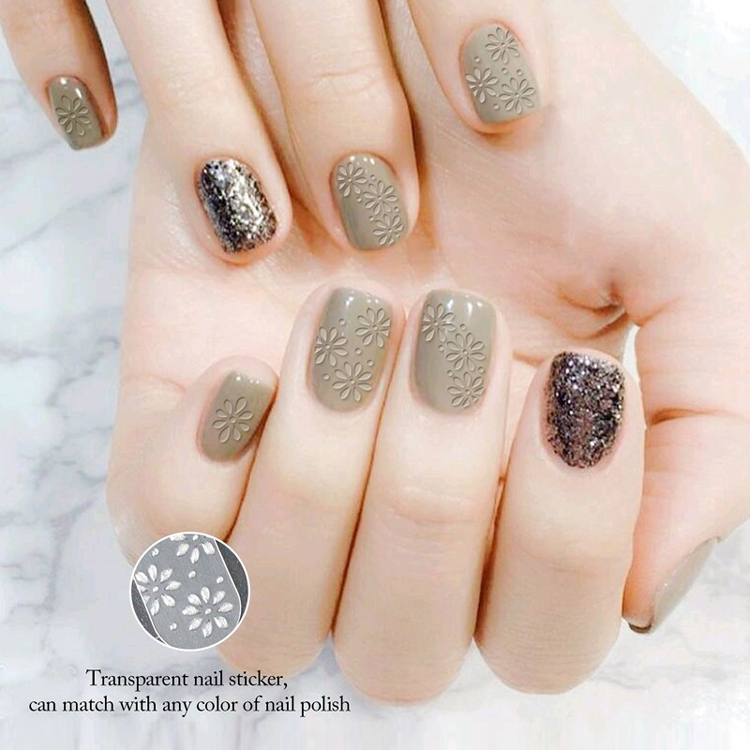 Fashion Flower Adhesive Nail Sticker 3D Nail Sticker
