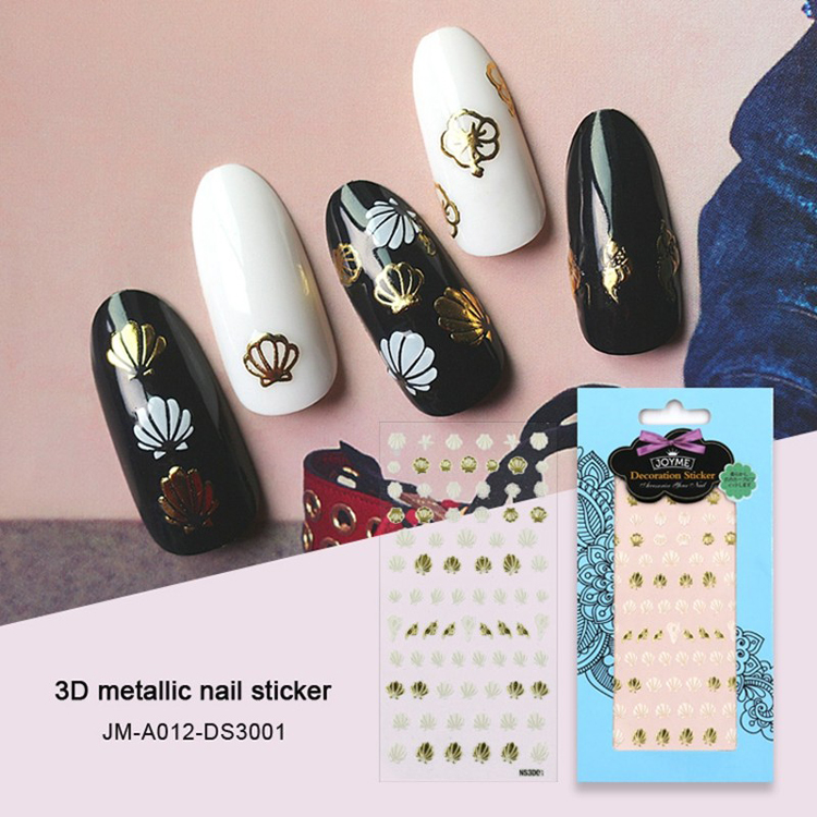 Beach Style Metallic 3D Nail Sticker