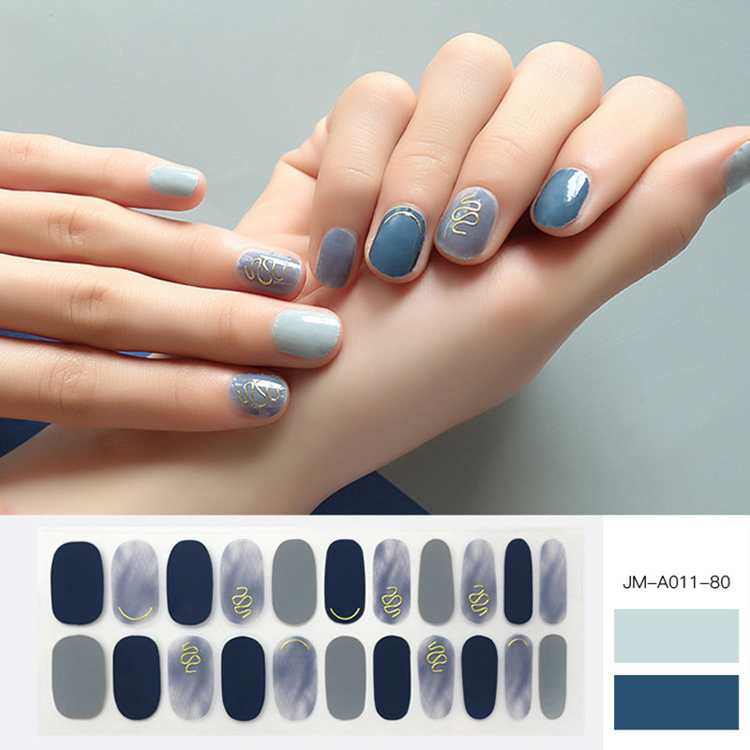 Ombre Grey Nail Strip For Winter