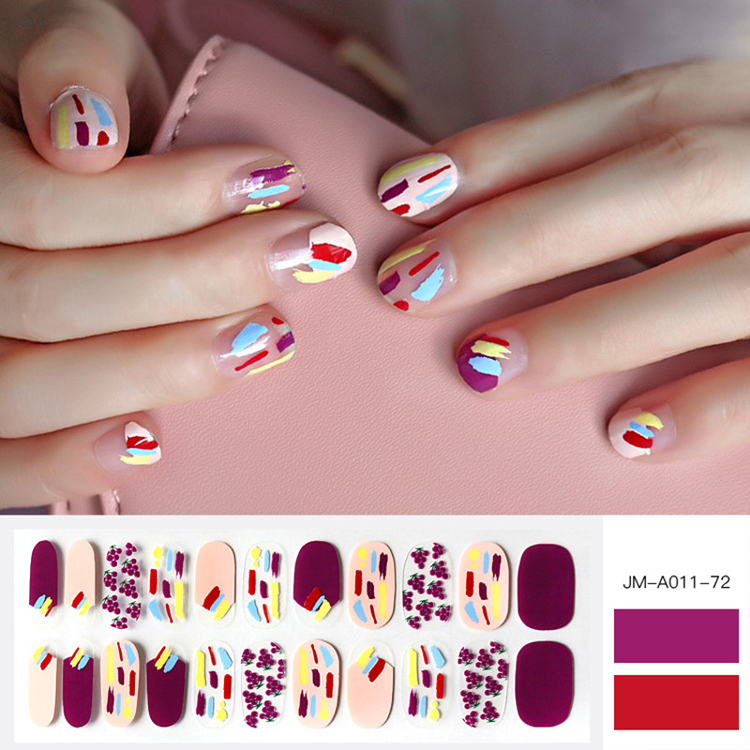 Purple Grape Design Nail Strip For Girl